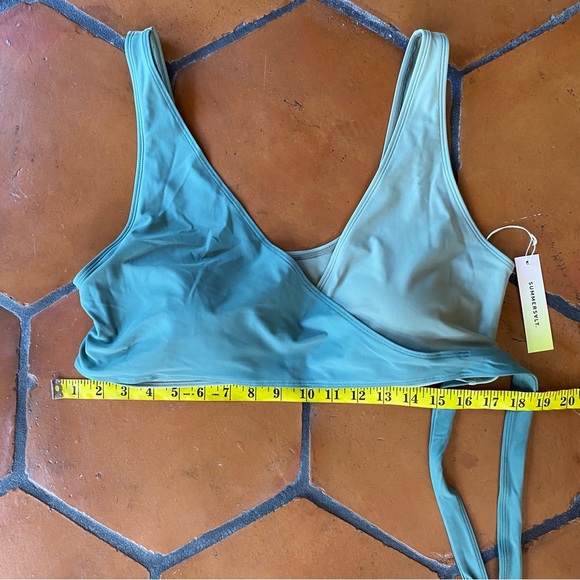 NWT Summersalt Perfect Wrap Bikini Top Green Size 1X NEW Beach Vacation Travel - Picture 9 of 9